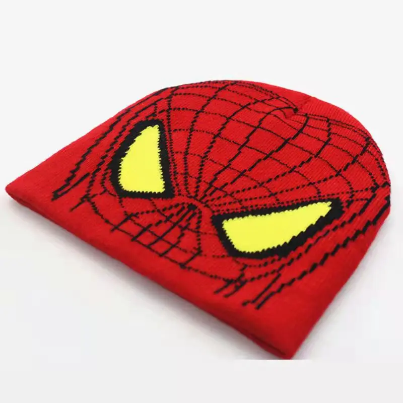 Disney Childrens Hat Glove Set Baby Boys Knitted Hat Cartoon Warm Scarf Cosplay Toy Marvel Spiderman Christmas Gift for Chridern