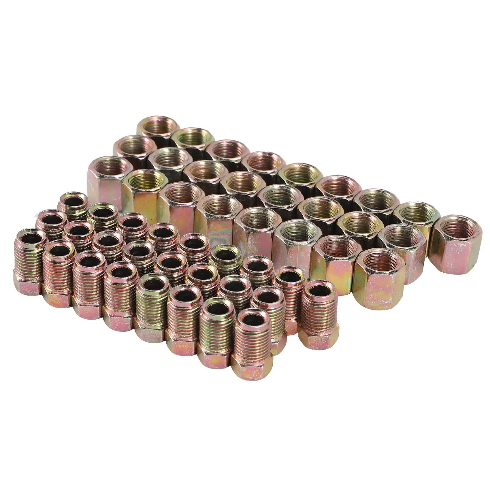 Imagem -02 - Masculino e Feminino End Union Brake Pipe Screw Nuts Copper Brake Tubes Pipe Fittings Metric M10 x mm em 16in 50 Pcs