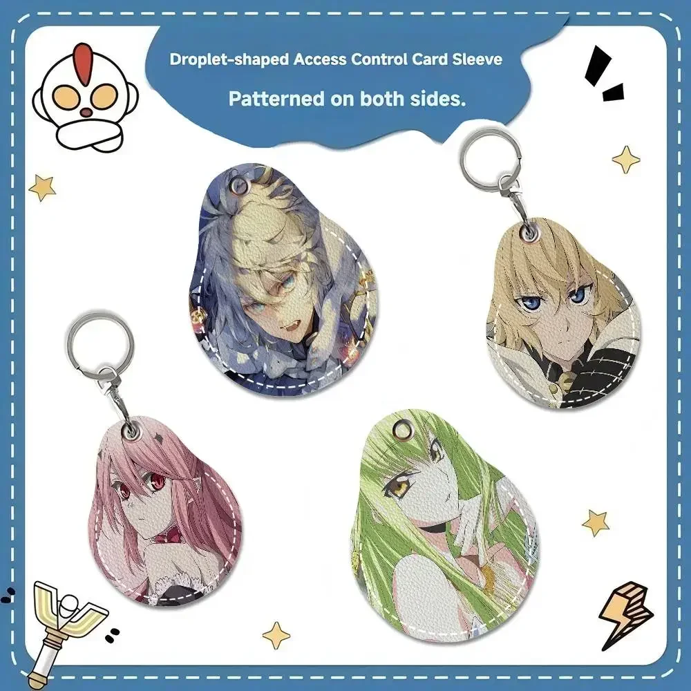 A-Anime-Seraph-Of-The-End Creative Cartoon Pattern Sensitive Access Card Protective Sleeve Keychain Fashion Decorative Pendant