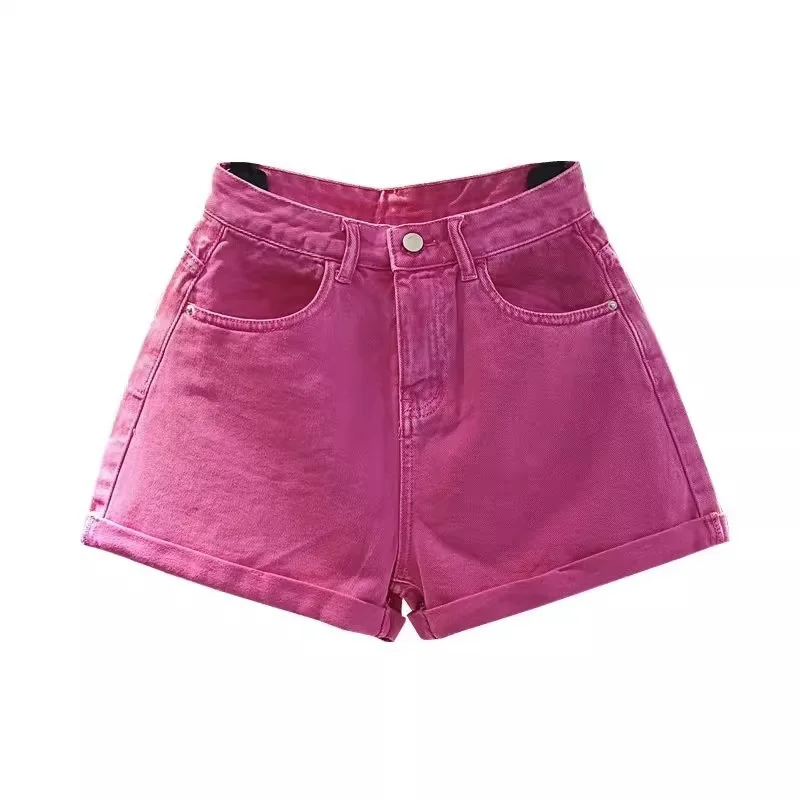 Women New Summer Slimming Instagram-Worthy Trendy And Versatile Flared fruit-Colored A-line Hot Pants For Girls Shorts Jeans