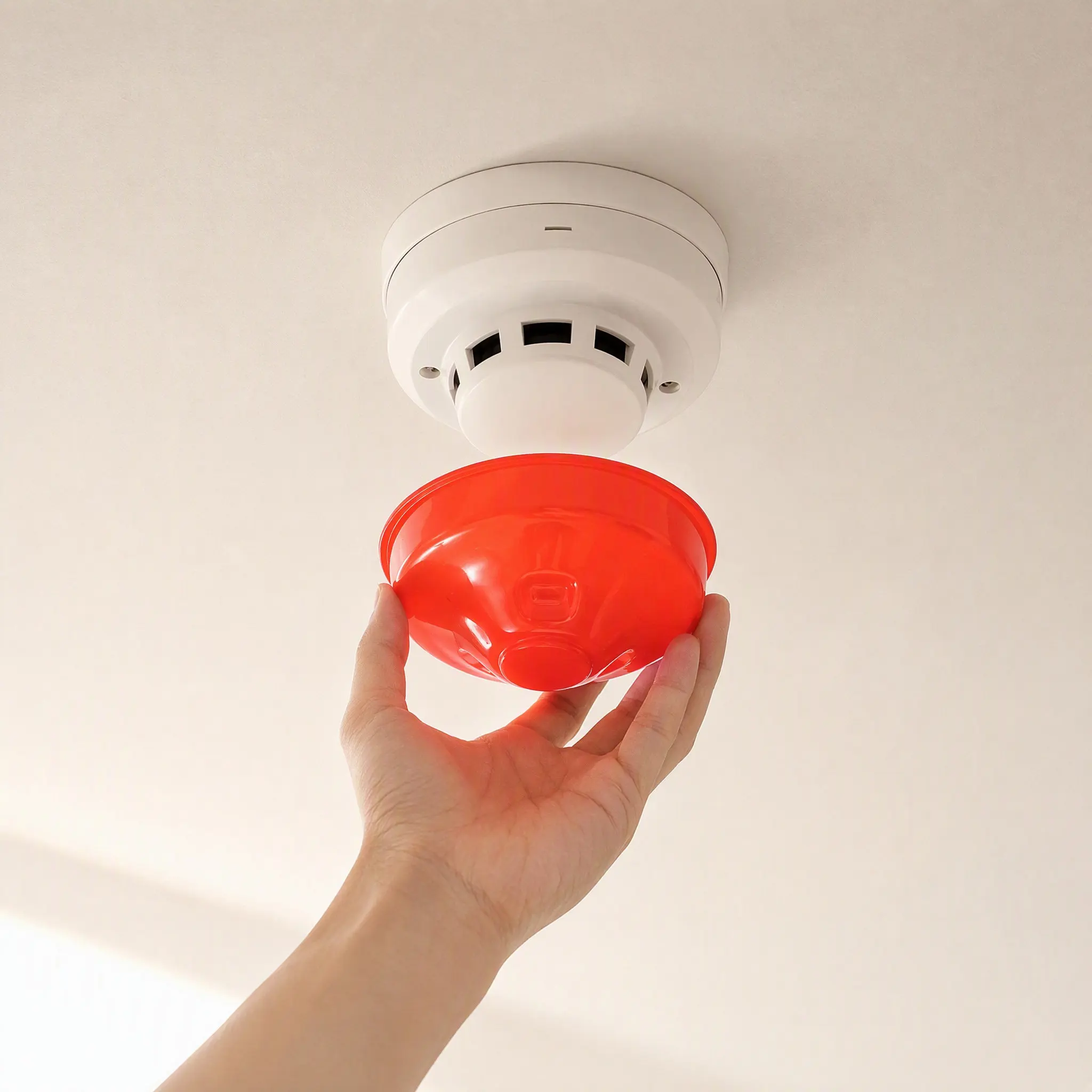 2Pcs Smoke Cover Plastic Fire Alarm Guard Protector Tool Free Installation Prevents False Alarms during Cooking Baking