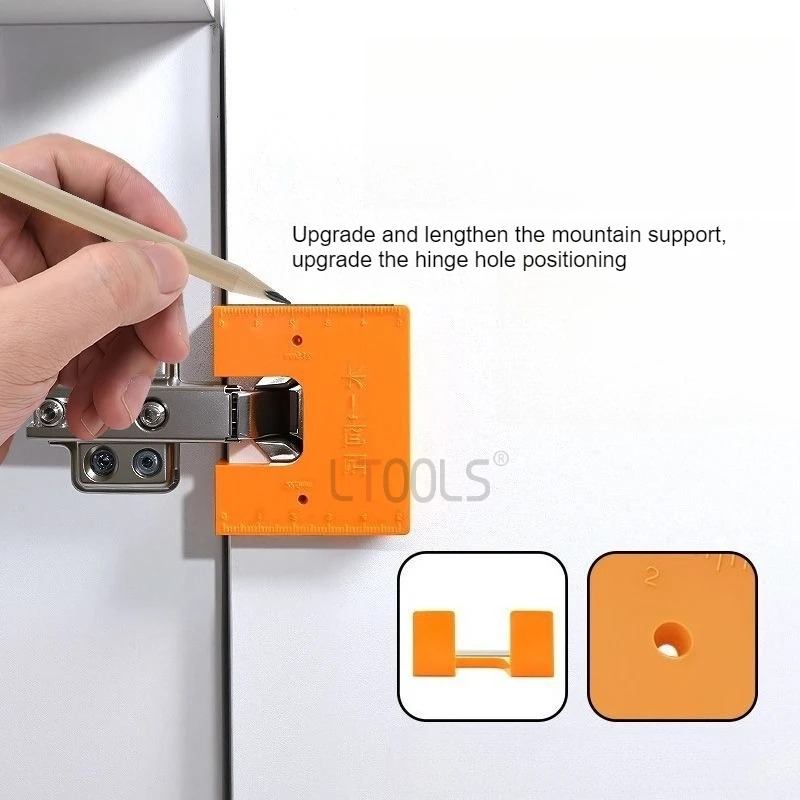 Hinge Installation Fixing Plate Back Magnetic Drilling Locator Double Sided Scale Limit Plate with Positioning Hole Install Tool