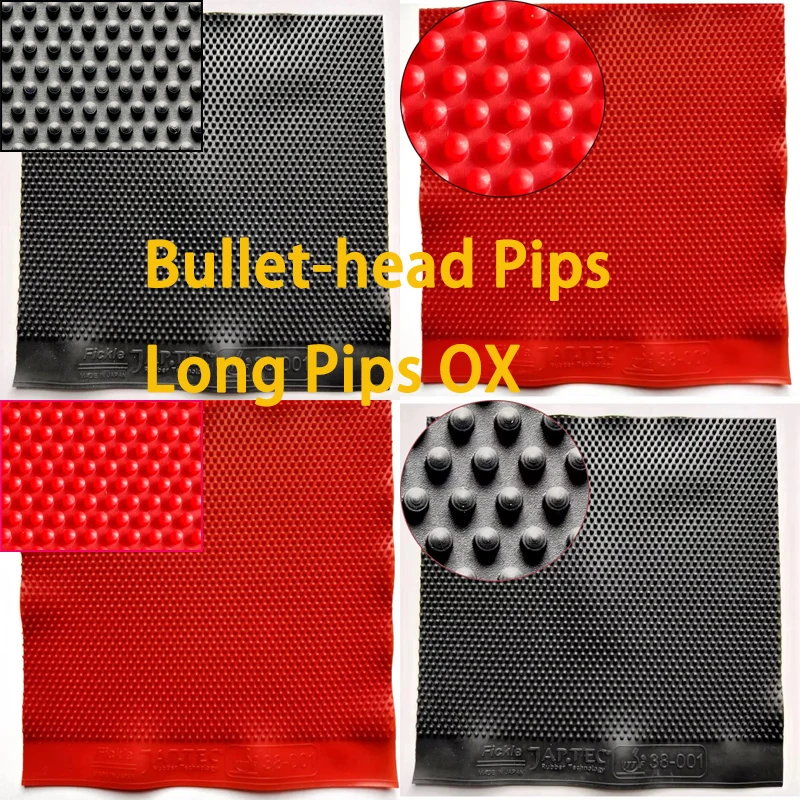 Caoutchouc de tennis de table à picots longs Bullet-head Pips OX – Effet de rotation incroyable et effet de coulée étrange – Caoutchouc de ping-pong offensif anti-arc