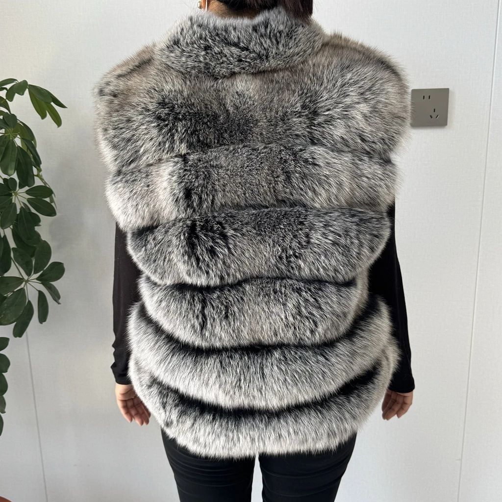 2026 NEW style Fox Fur Coat Real Winter New Outwears Women's Fashion Luxury Jacket High Quality Clothing Natural And Stand Colla