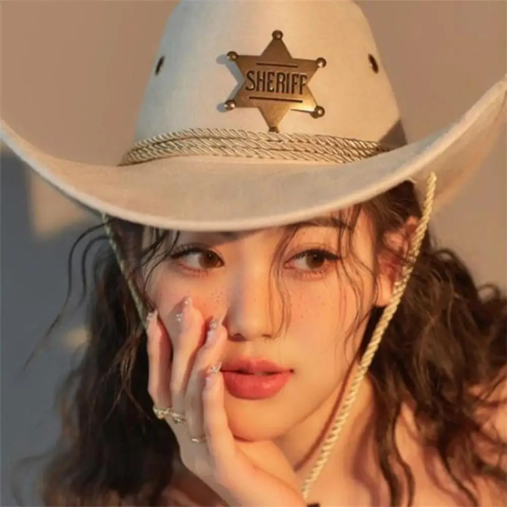 Sequin Cowboy Hat Cowgirl Caps Women Bachelorette Party Hats Funny Cosplay Props Curved Brim Jazz Caps Decoration Accessories