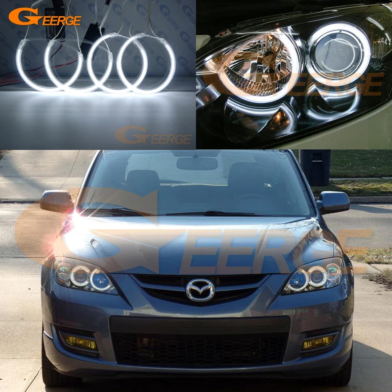 Kit d'anneaux halo CCFL ultra-lumineux pour Mazda 3 Mazda3 Speed Mazdaspeed BK 2003 2004 2005 2006 2007 2008