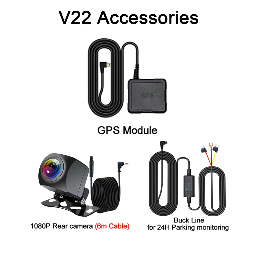 V22 S5 Dash cam Rear Camera Buck Line GPS V22 S5 DVR Accessories