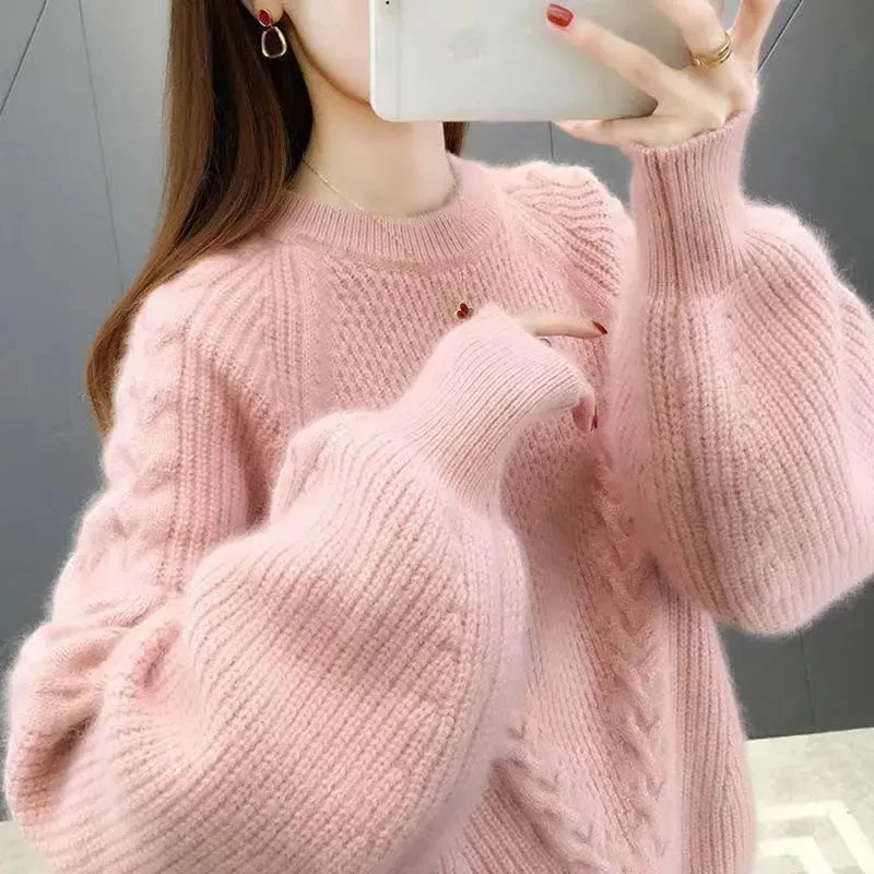 Women Sweater O-neck Autumn Winter Basic Pullover Warm Casual Pulls Jumpers Korean Fashion Spring Knitwear Bottoming Shirt