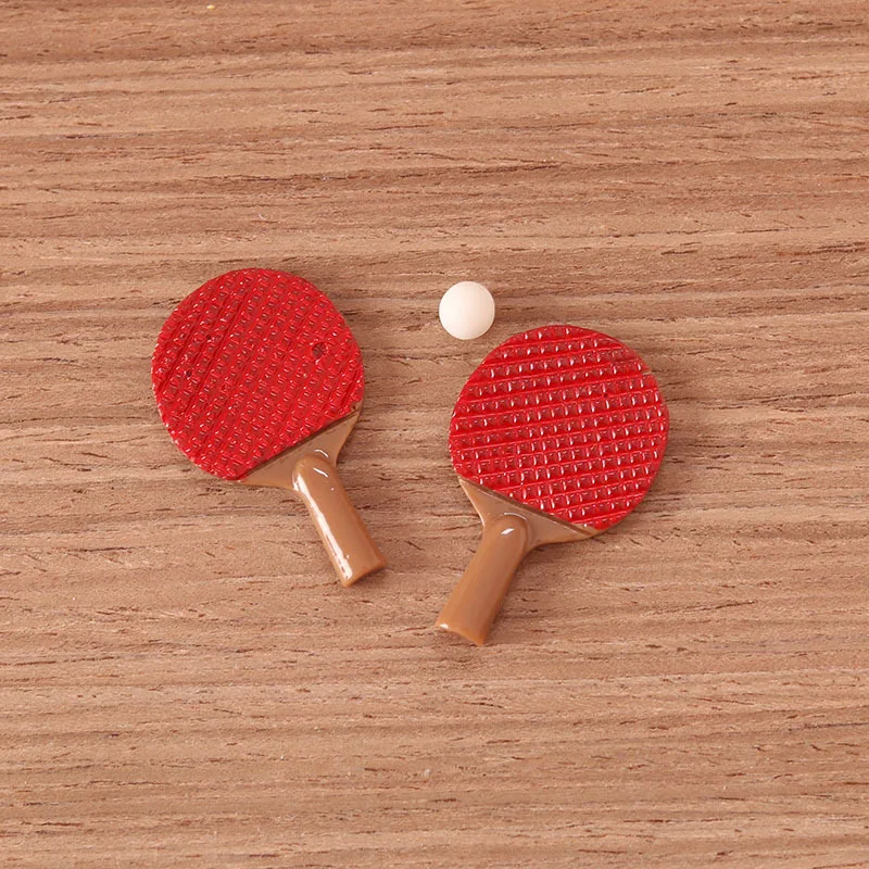 1Set 1:12 Dollhouse Miniature Simulation Table Tennis Racket Model DIY Accessories DollHouse Furniture Toys