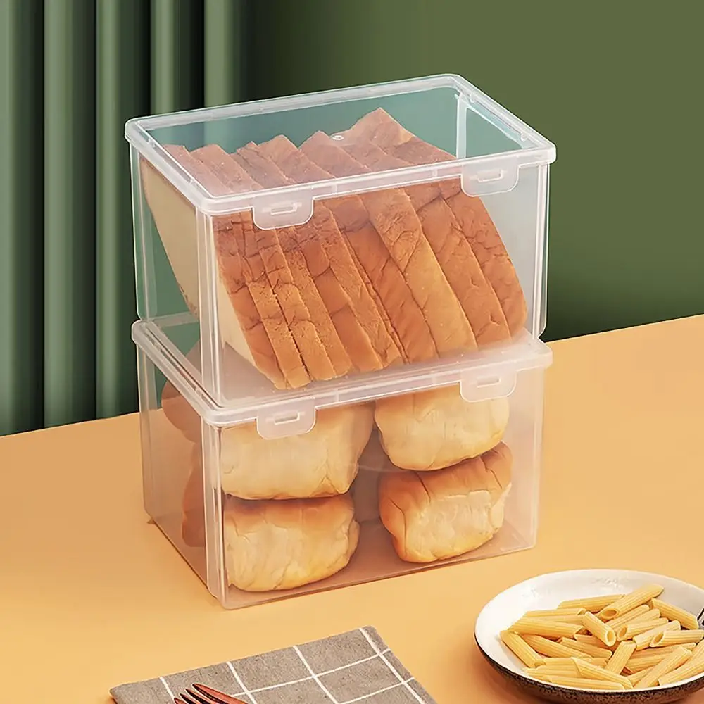 Large Capacity Storage Box Transparent Rectangle Stationery Storage Box Stationary Supplies Fresh Keeping Case