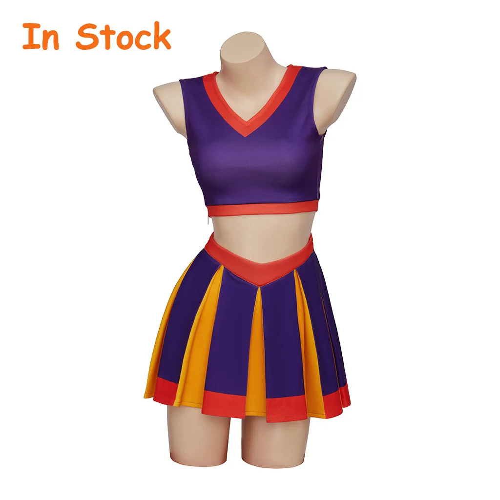 In Stock Anime Kim Cheerleader Cosplay Ann Possible High School Sportswear Cheerleading Uniform Girl Sexy Suit Halloween Costume