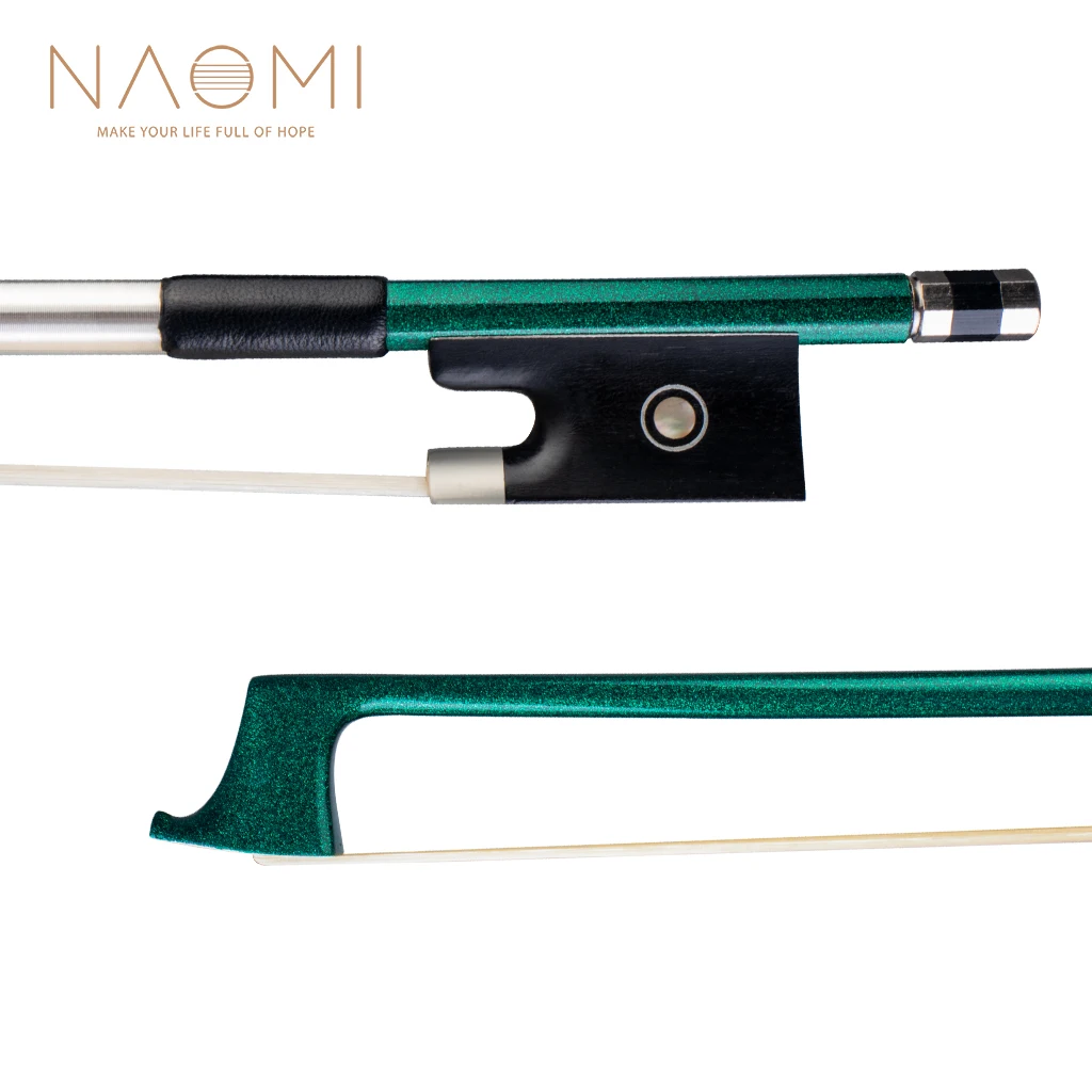 NAOMI 4/4 Carbon Fiber Violin/Fiddle Bow Carbon Fiber Stick Silver Wire Winding And Sheepskin Grip Ebony Frog Durable Use