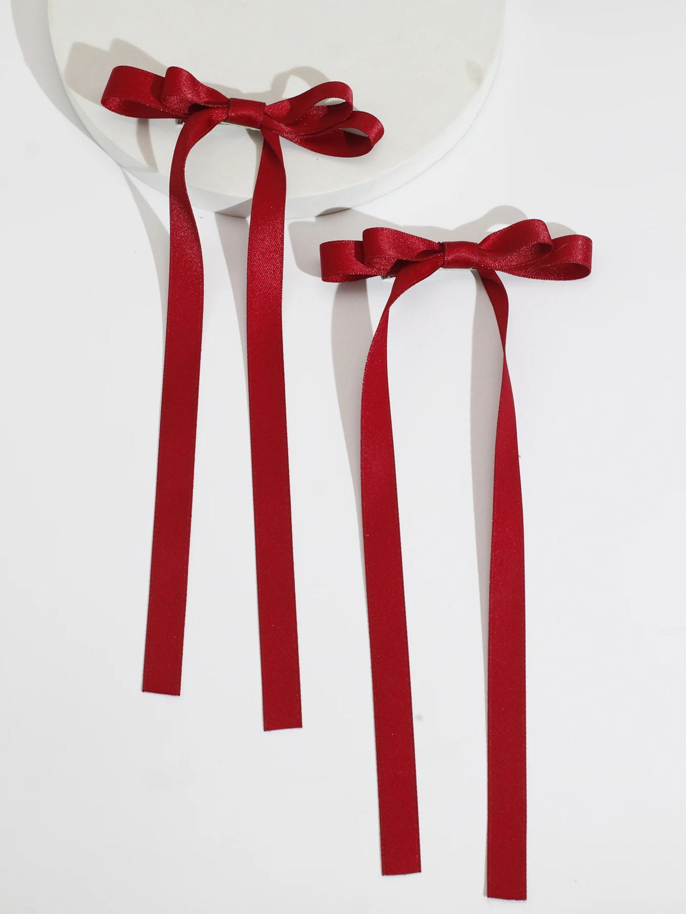 Lystrfac 2 Teile/satz Frauen Samt Haarnadel Bogen Lange Band Haar Clip Mode Vintage Barrettes Entenschnabel Clip Haar Zubehör