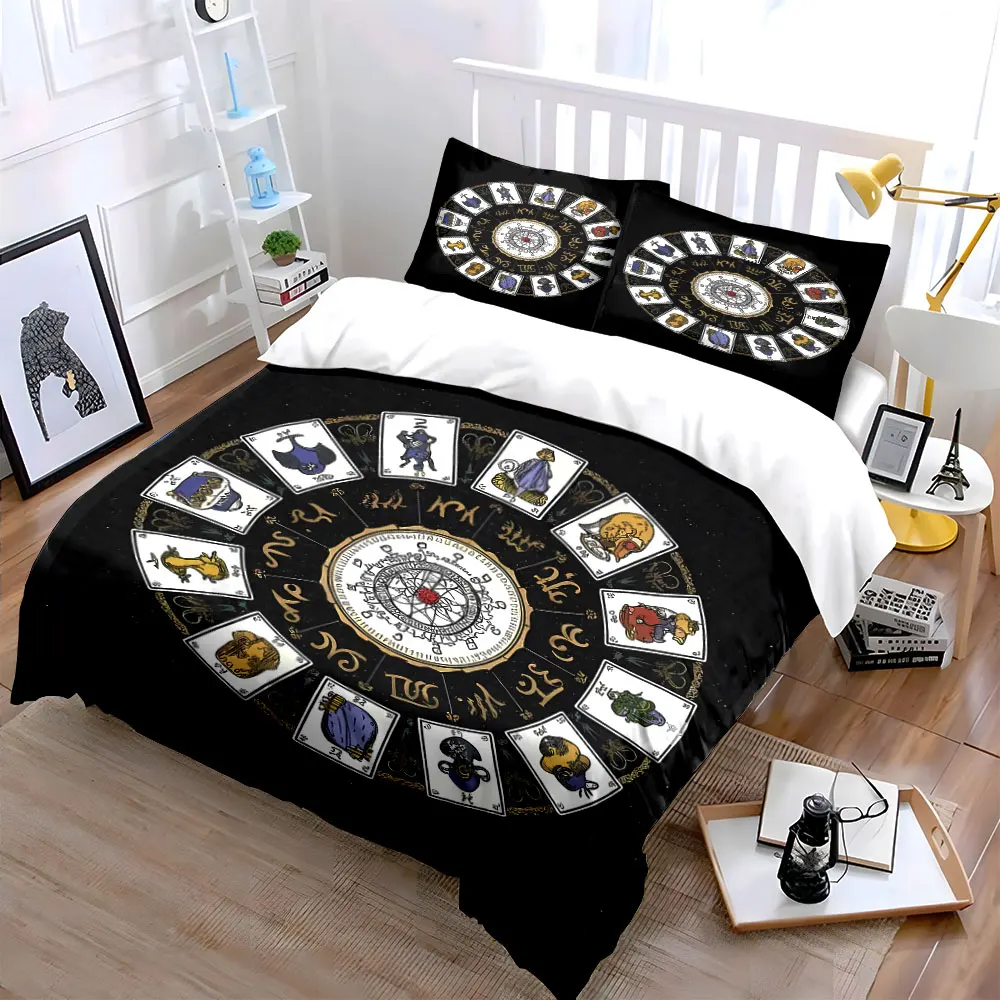 Astrology Theme Tarot Card Set Multiple sizes kid's and adults' bedroom Exquisite 3PC bedding set, gift