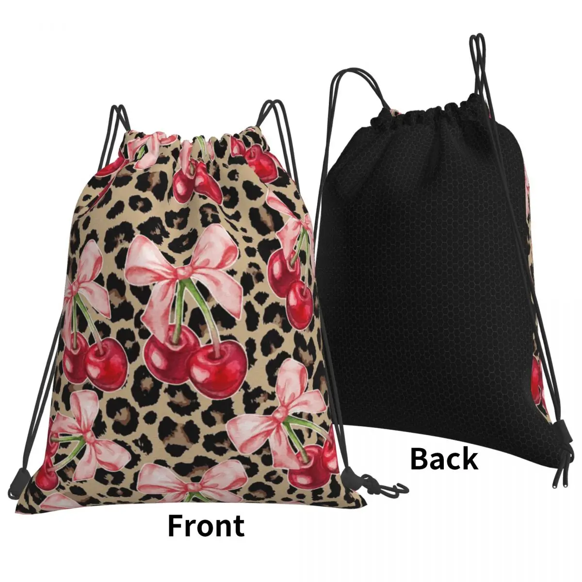 

Cherry Backpacks Portable Drawstring Bags Sports Bag Book Bags for Man Woman Students