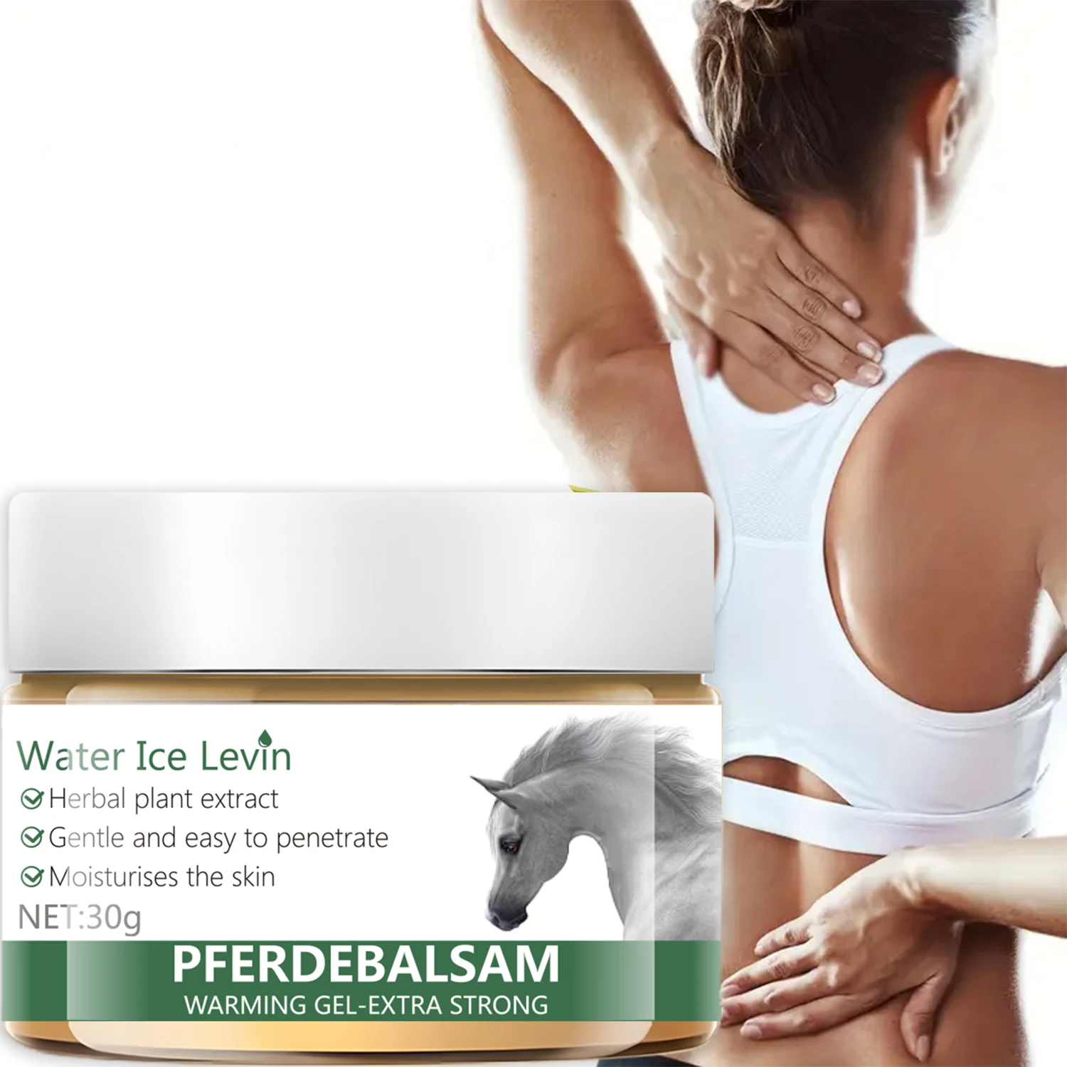 Pferdebalsam Warming Gel. Extra starke Formel. Kräutere Pflanzenextrakte. Spendet tief feuchtigkeitsspendend, nährt die Haut. 30g Netz.