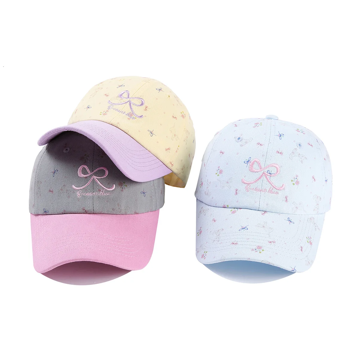 2026 New Outdoor Travel Sunshade Trend Cap Small Fresh Sweet Flower Cat Bow Baseball Cap