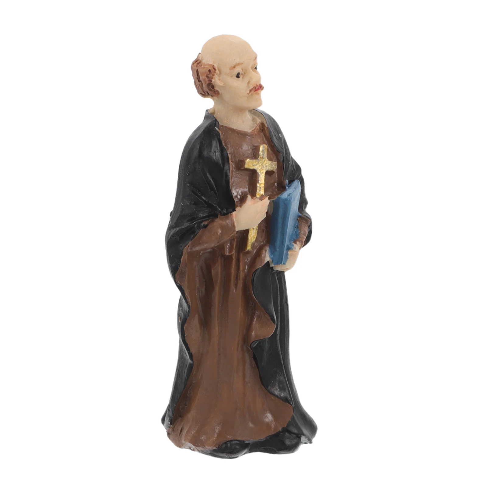 Microscopic Statue Jesus Catholic Figurine Resin Religious Mini Model Tiny Figures Bonsai Sand Tray Decor Garden Ornament