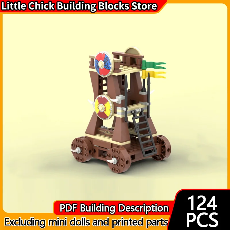 

Medieval Castle Model MOC Building Bricks Mobile Siege Tower Modular Technology Children Holiday Gifts Assemble Toys Suit