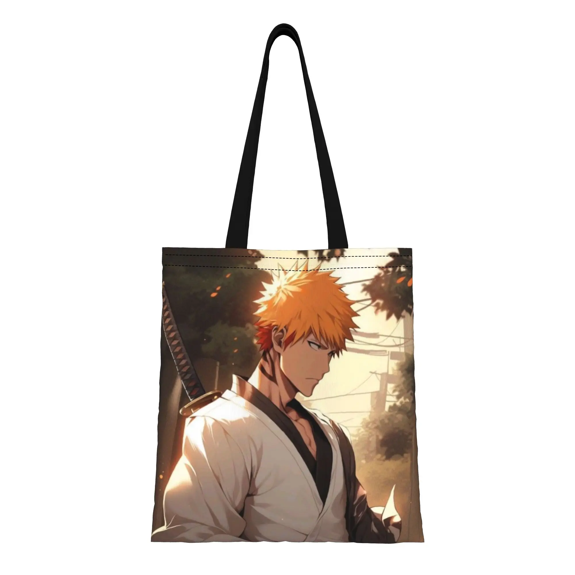 Back to school season Ichigo Kurosaki (16) Bleach Canvas Tote Bag Perfect for Grocery Women's Top-Handle Bags
