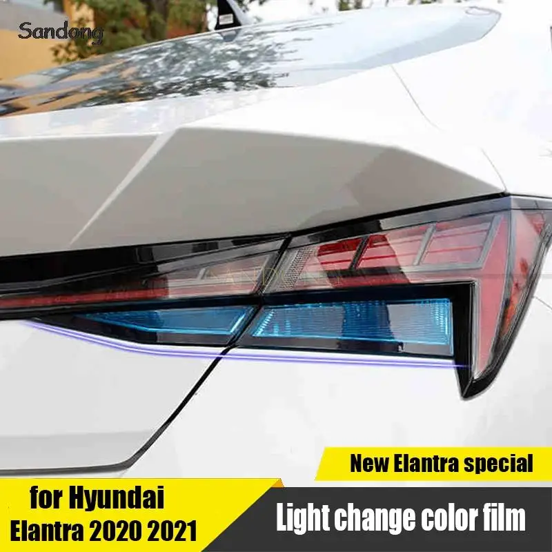 for Hyundai Elantra Avante CN7 2020 2021 front light and rear fog light color modification car light color change film view 2