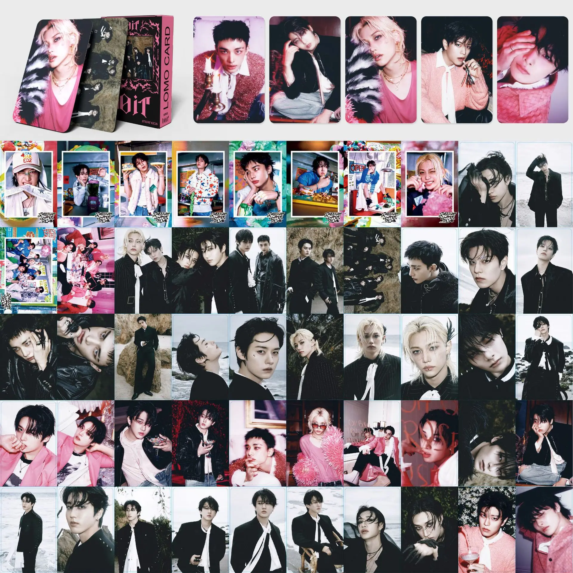 

55pcs Stray Kids Mini-Album DO IT small cards SKZOO Felix Peripheral Support Card Fan Collection Card Photocards Gift Cards