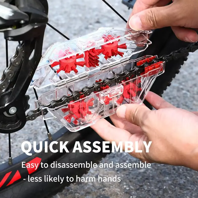Quick Release/Install Bike Chain Cleaner Transparent Visual Immersion Chain Cleaner Road Bike Cleaning Tools Riding Equipment