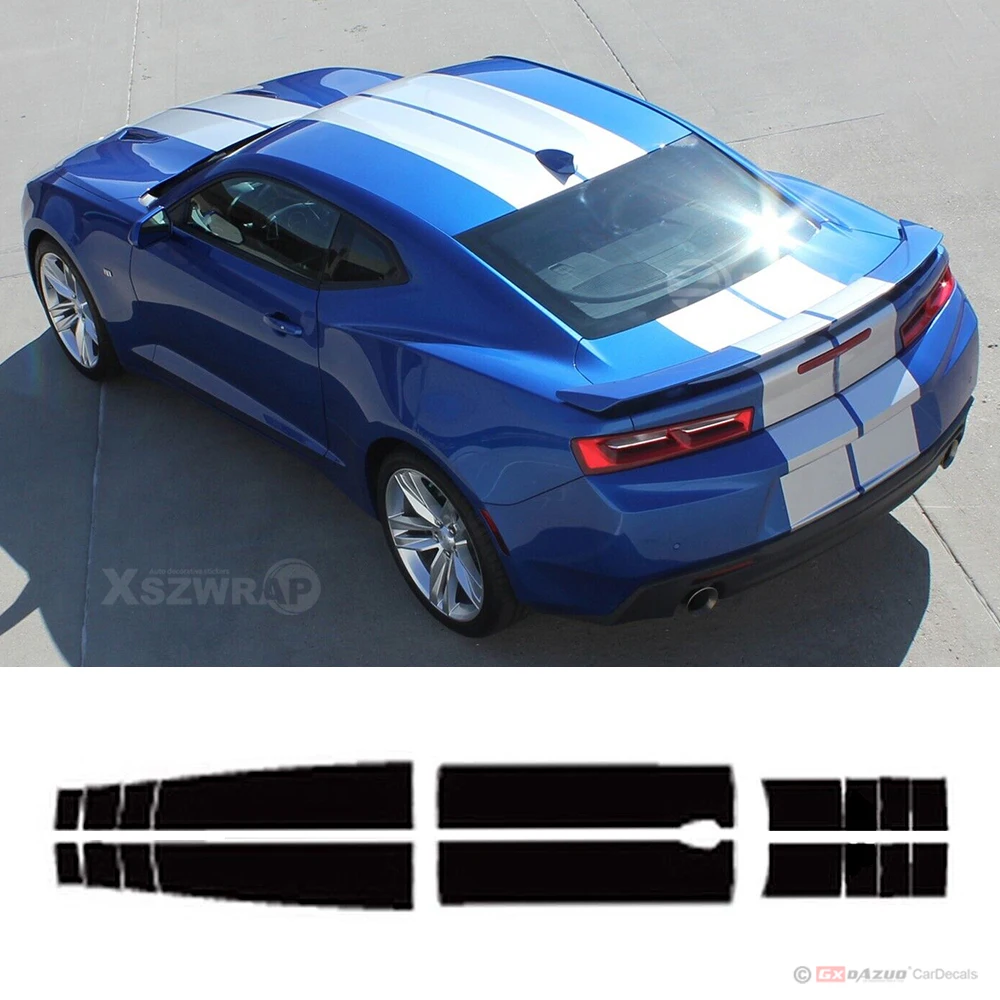 2019-2023 For Chevy Camaro TURBO RALLY Racing Stripes Hood Vinyl Graphics Decals Roof Trunk Optional Spoiler Rear Bumper