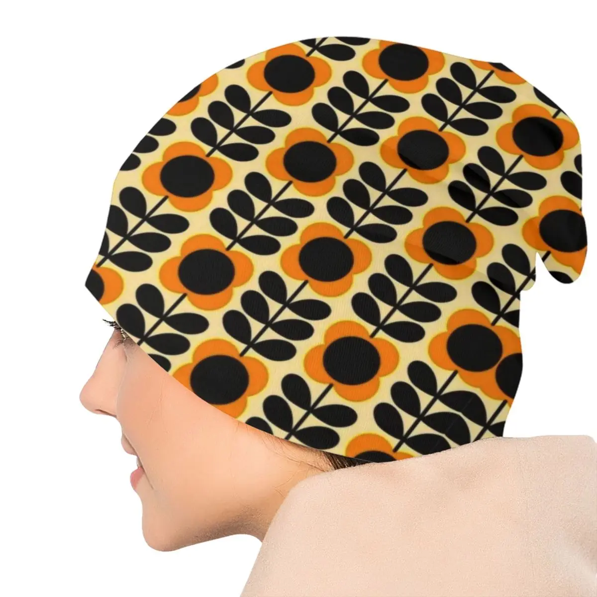 Orla Kiely Multi Stiel Blumen Schädel Mützen Mützen Streetwear Winter warme Strick mütze Erwachsenen Unisex skandi navis chen Stil Motorhaube Hüte