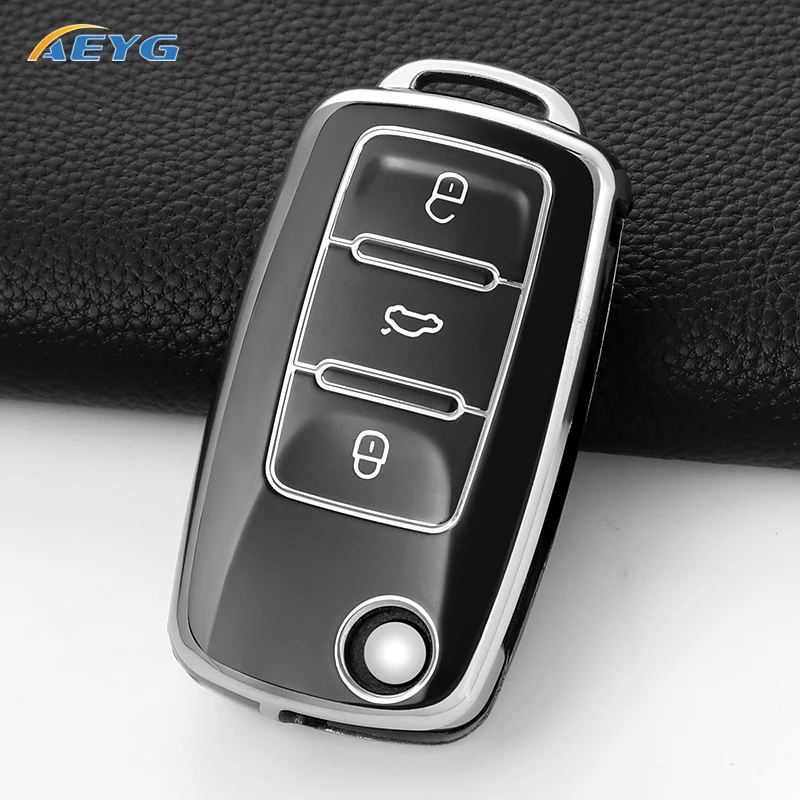 Car Key Case Cover For VW Volkswagen Polo Tiguan Passat B5 B6 B7 Golf 4 5 6 MK6 Jetta Lavida For Skoda Octavia Key Case Fob