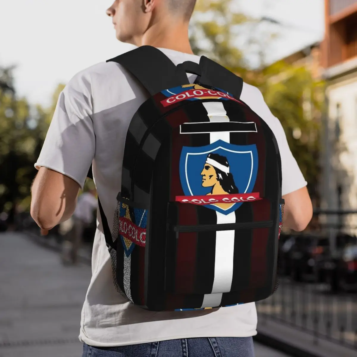 Golden Colo-Colo Campeon DE Chile  Backpack Daypack Large Capacity Children BookBag School Bag Shoulder Bags for Men Women