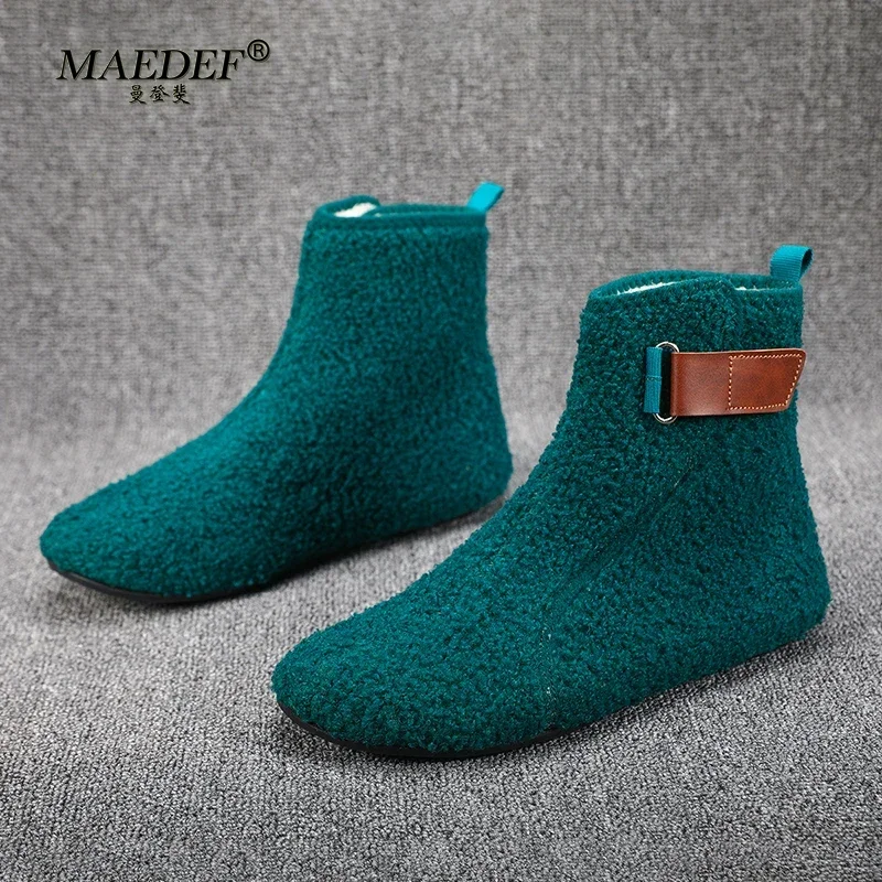 MAEDEF Cotton Shoes Male Boots Men Winter Warm Indoor Home Shoe Comfortable Plush Man Casual Shoes Soft  Anti-slip Walking Shoes