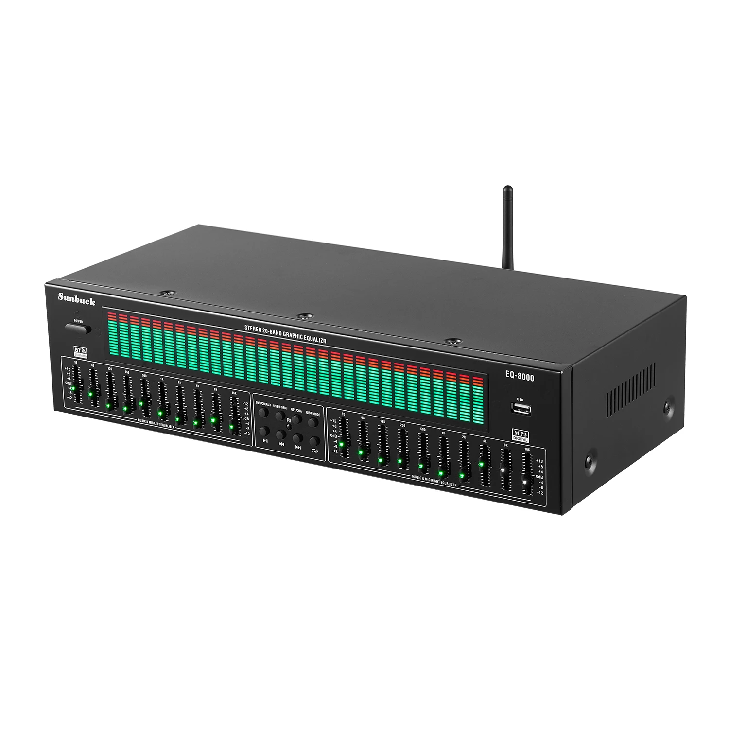 Stereo 20 Band Graphic Equalizer BT5.4 EQ8000 Music Spectrum Analysis 220V New Audio Player with EQ for Music Lovers