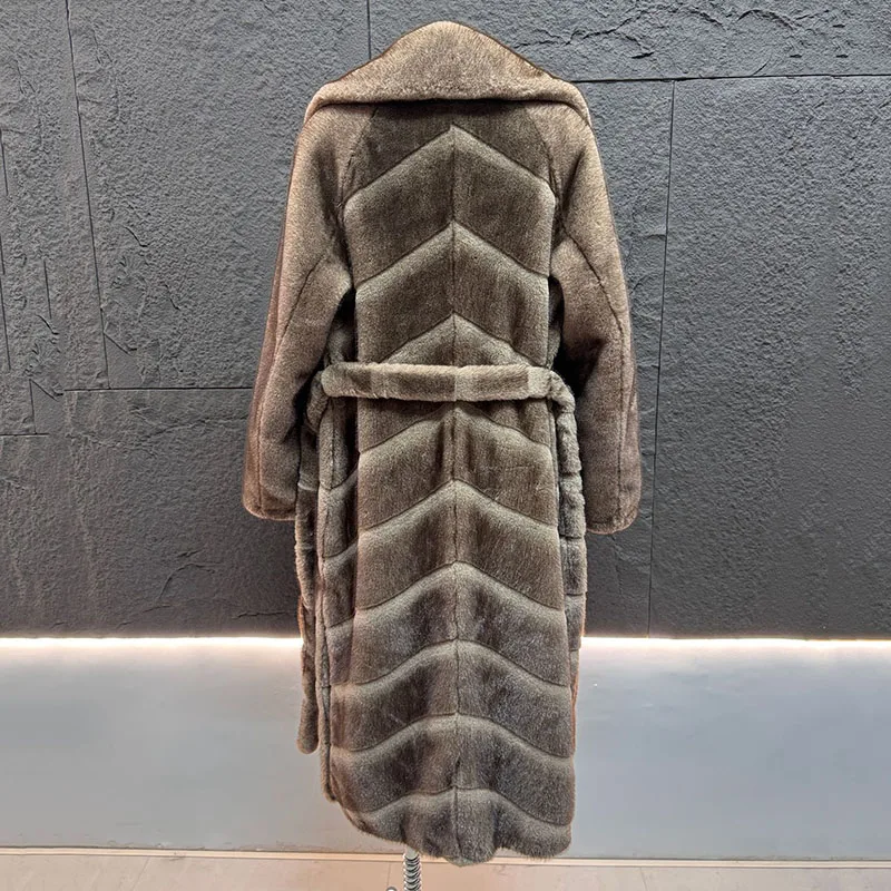 Winter Warm Capuchon Middellange Effen Kleur Bont & Nepbont Vrouwen Nieuwe Casual Imitatie Nertsen Bont Hoge Kwaliteit Vrouwen Bontjas H639