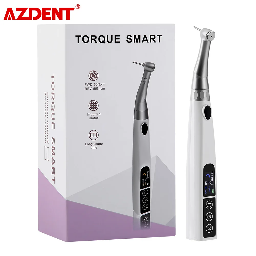 AZDENT Dental Implant Motor Electric Wireless Torque Driver Implant Torque Wrench with 16pcs Screwdrivers Contra Angle Motor