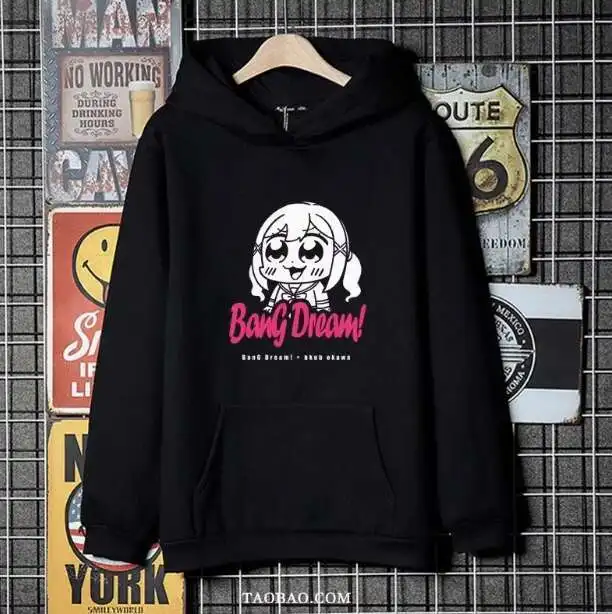 

Anime Bang Dream Toyama Kasumi Hooded Hoodie Cosplay Autumn Winter Men Women Coat Loose Jacket Tops anime