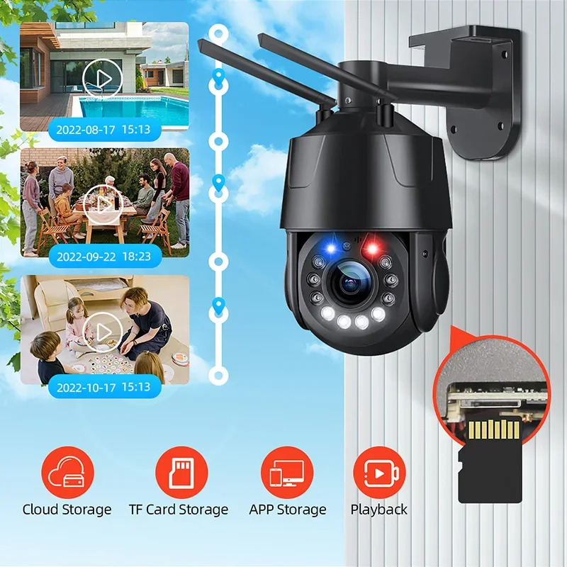 Rscamtom 4K Ultra HD 99X Zoom في الهواء الطلق كاميرا متحركة للرؤية الليلية كامل اللون اتجاهين صوت كاميرا بشكل قبة معدنية الأمن واي فاي