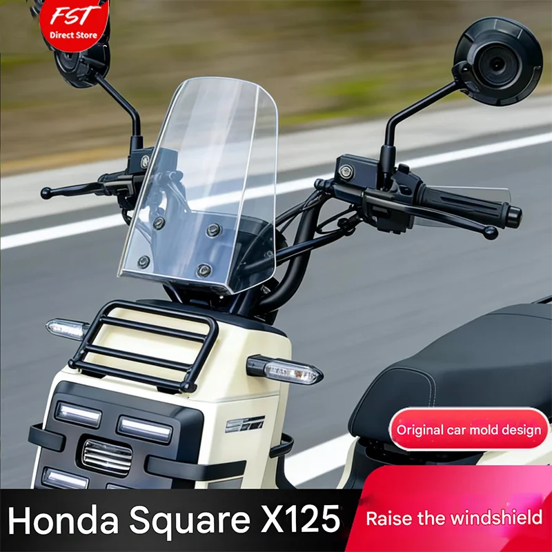 Heightened & Widened Windshield for Honda Square X125, Modified Front Wind Deflector