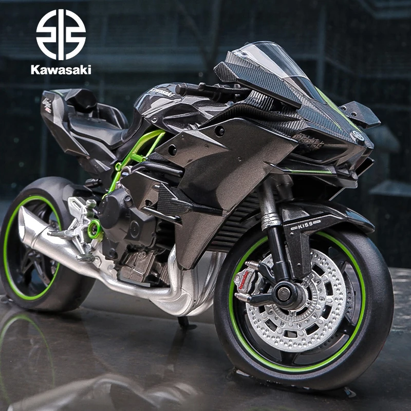 

Модель мотоцикла Kawasaki Ninja H2R из сплава в масштабе 1:12, гоночная модель мотоцикла, амортизаторы, коллекционная игрушечная машинка, подарок для детей