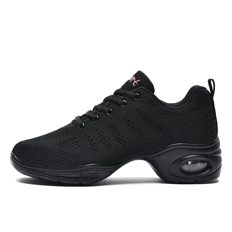 Size 35-41 Lady Dance Shoes Air Cushion Stylish Black Casual Shoes Arch Support Women Sneaker Comfortable Sport Shoes Breathable