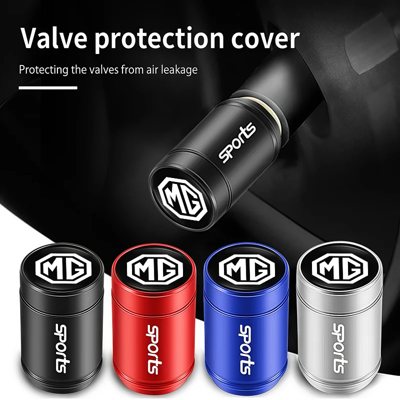 

4Pcs Car Tire Valve Caps 3D Metal Wheel Stem Air Dustproof Cover For MG 4 EV ES5 ZS HS MG5 MG3 Exterior Accessories