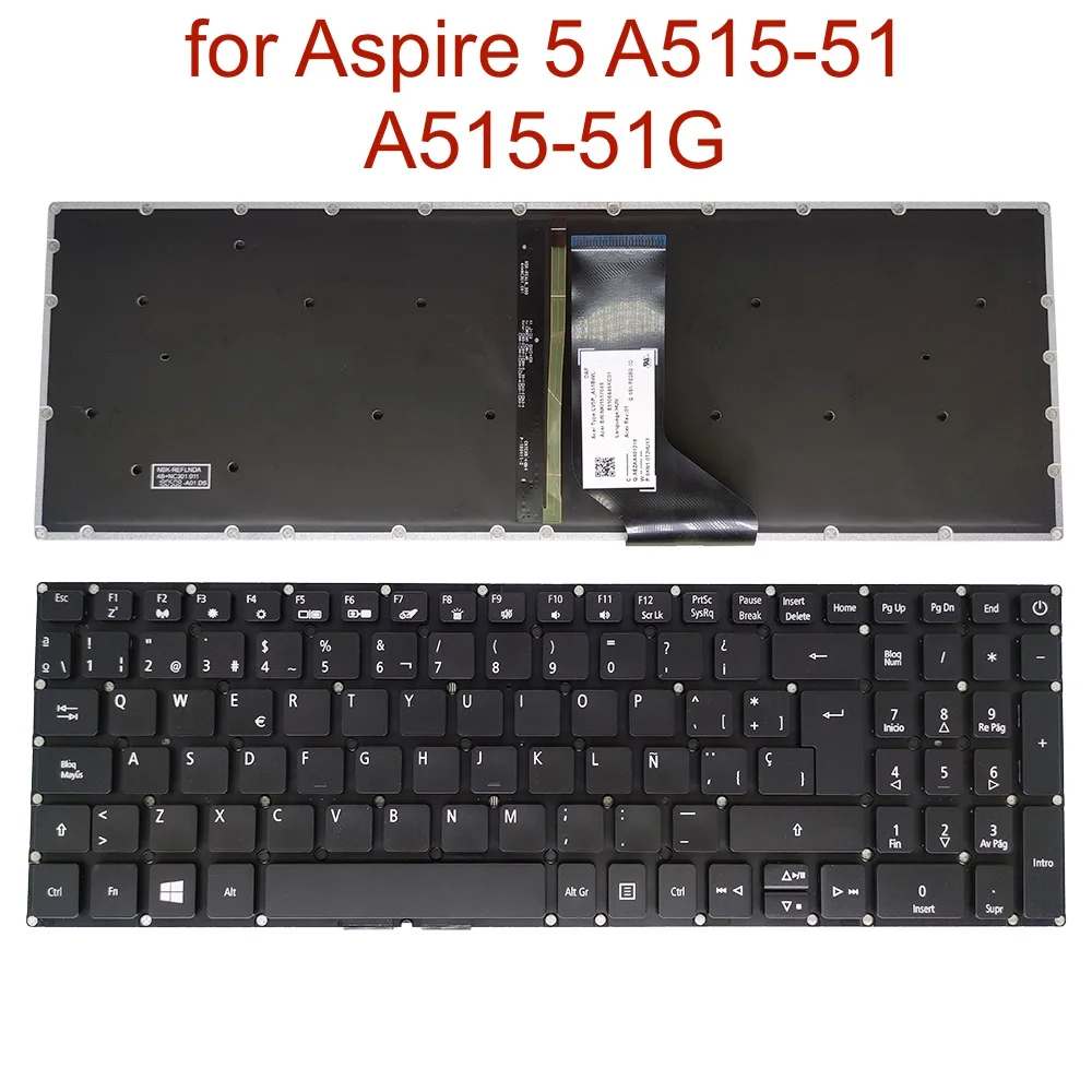 US PT-BR Brazil Spanish Backlit Keyboard for Acer Aspire 5 A515-51 A515-51G -32LL 515J 526Y -53F6 58VH teclado LV5P-A80B A80BWL