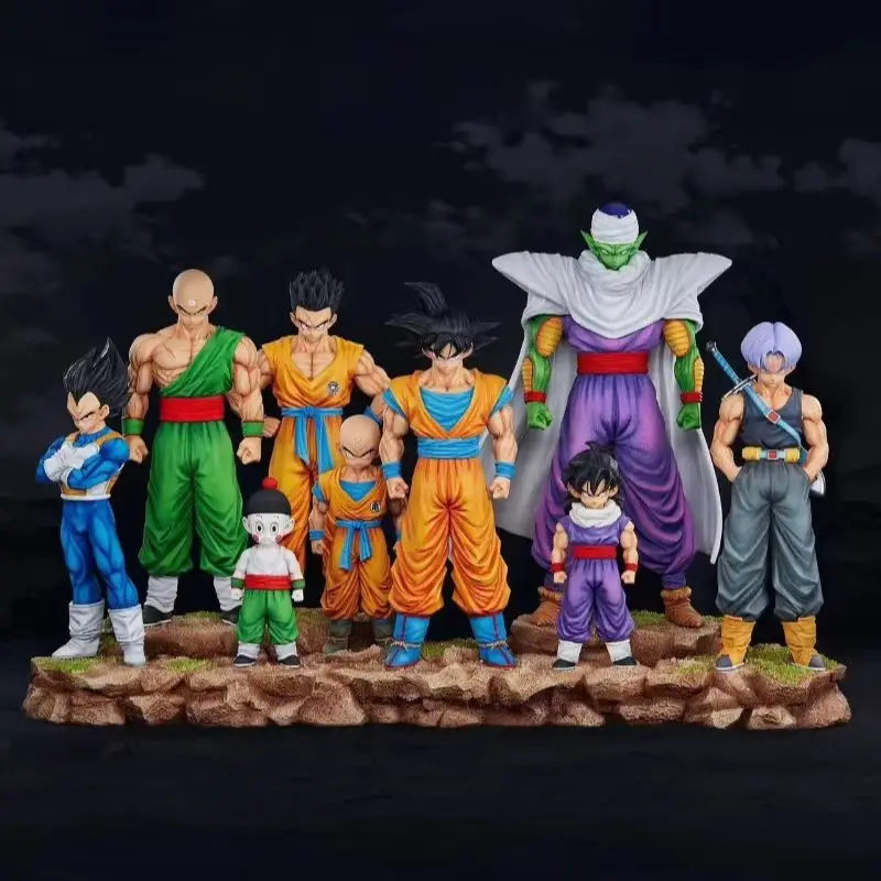 28cm Anime Dragon Ball Kids Krillin Son Gohan Trunks PVC Action Figures Model Collection Desktop Decoration Toys Kids Gifts