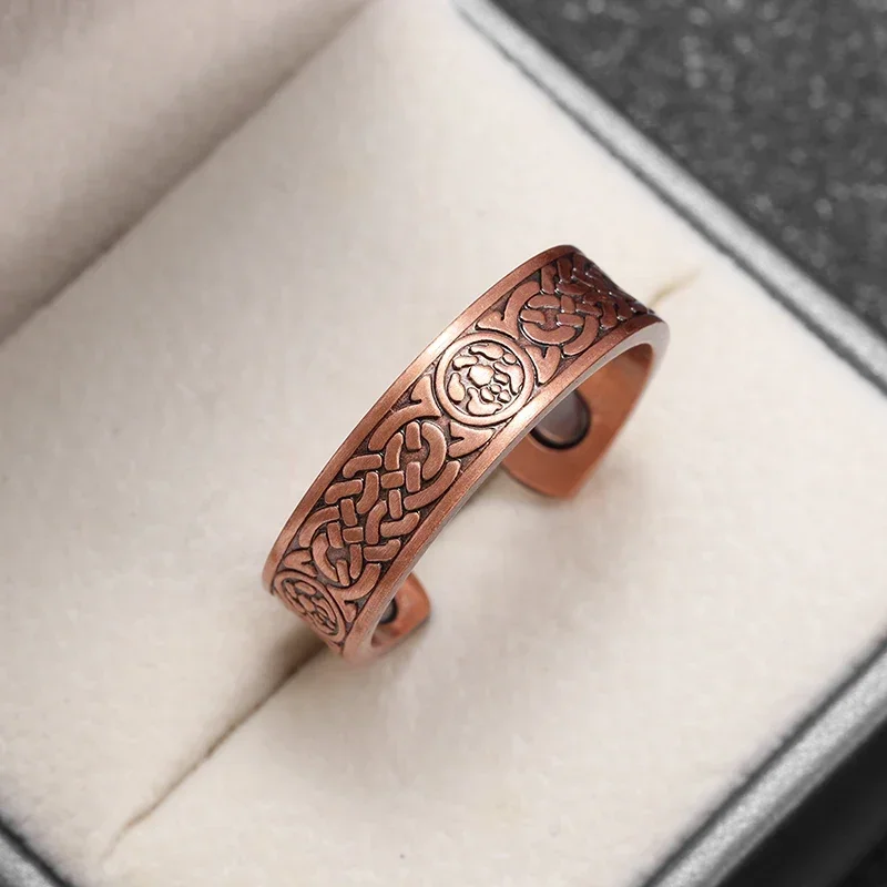 Celtic Bear Claw Copper Ring Magnetic Energy Treatment Joint Pain Ring for Men Retro Healthy Weight Loss Jewelry