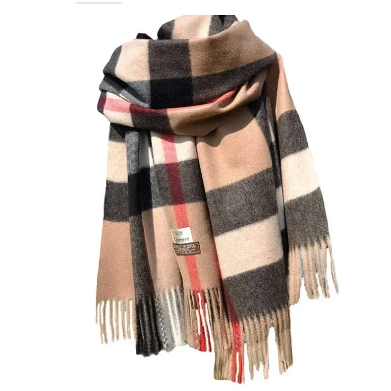 

190*70cm Winter Women's Scarf Luxury Brand Classic Lattice Soft Foulard Female Cashmere Scarves Shawl Pashmina Shawls And Wraps