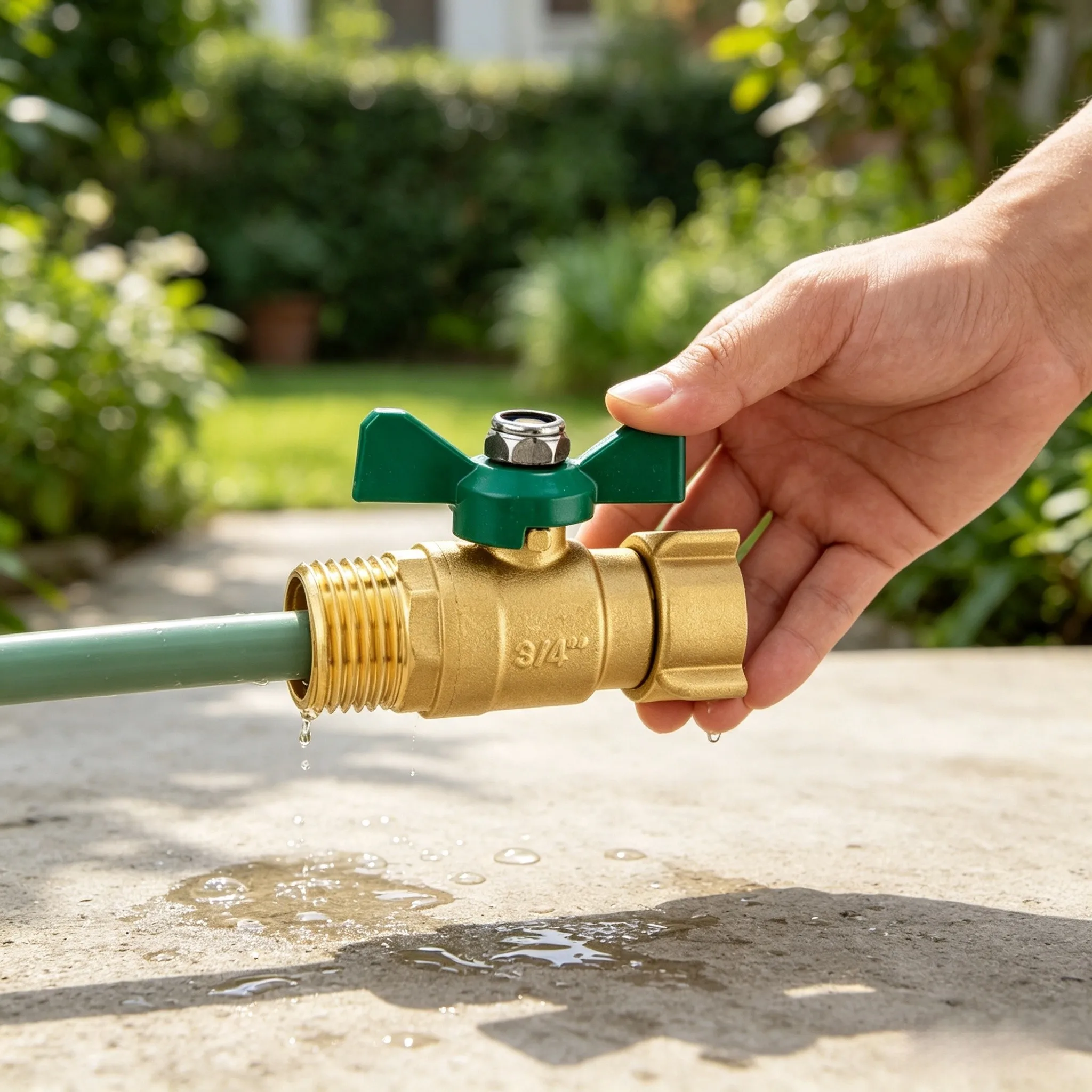 1 Set Full Flow Garden Hose Shut Off Valve With 3/4 Inch Ball Valve Ull Flow Garden Hose Shut Off Valve Garden Tool Accessories