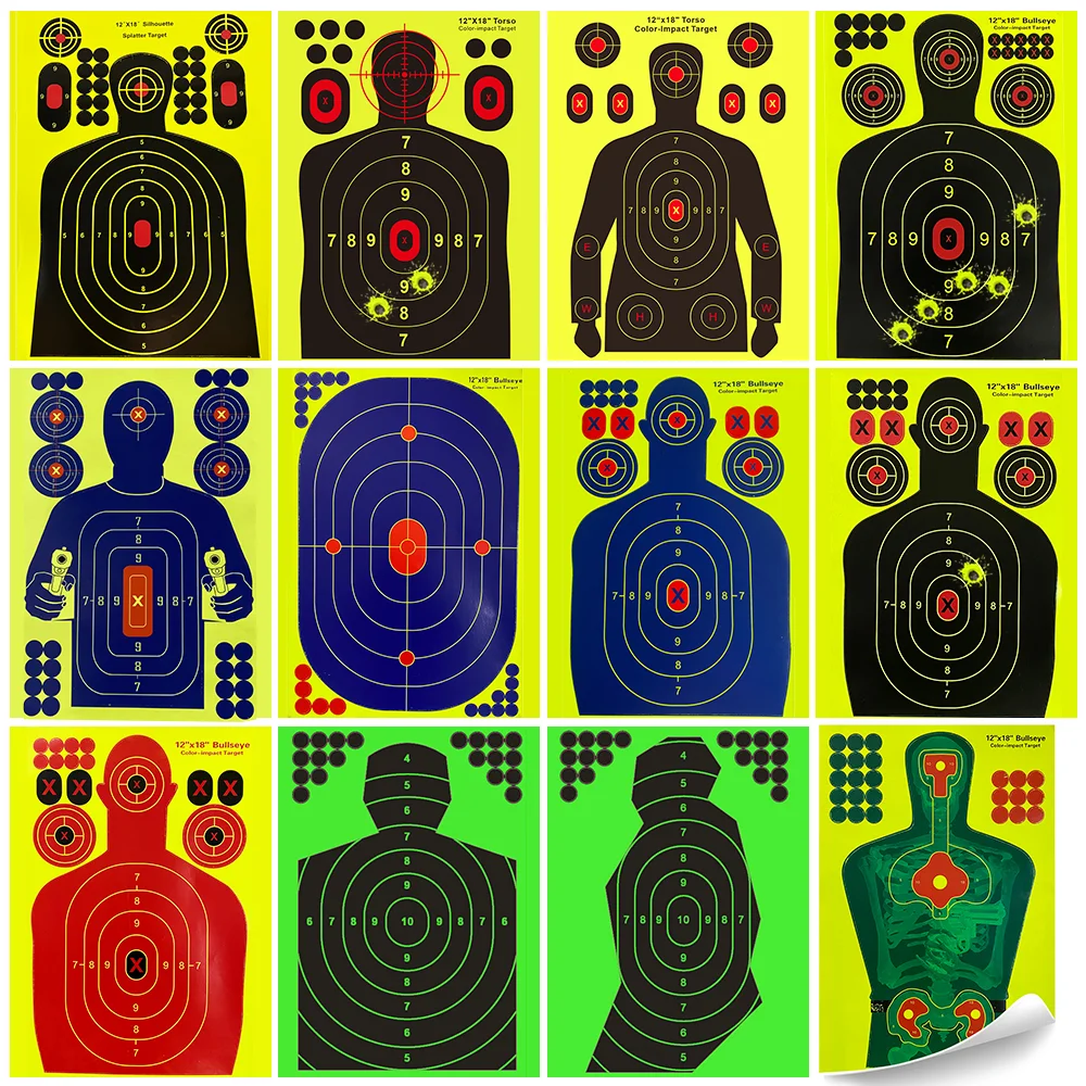 10Pcs Splatter Blossom Targets 18" Adhesive, Target shooting, instantly see your shots at distance