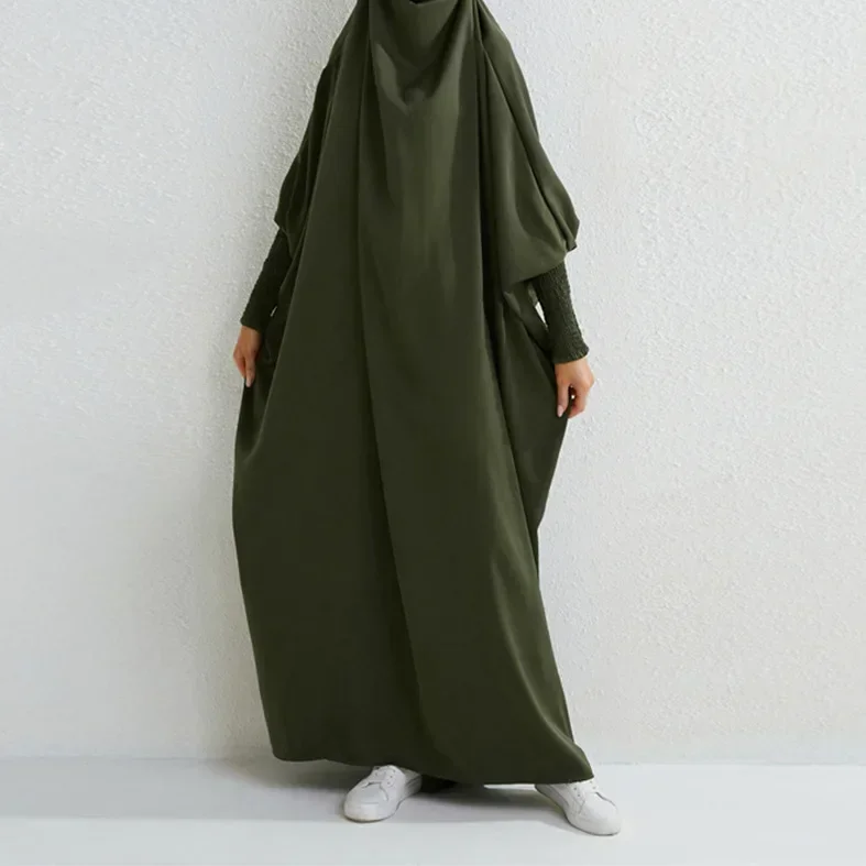 Abito musulmano turco donna nuova moda elegante abito maxi solido retrò allentato chic abito temperamento manica lunga Abaya per le donne