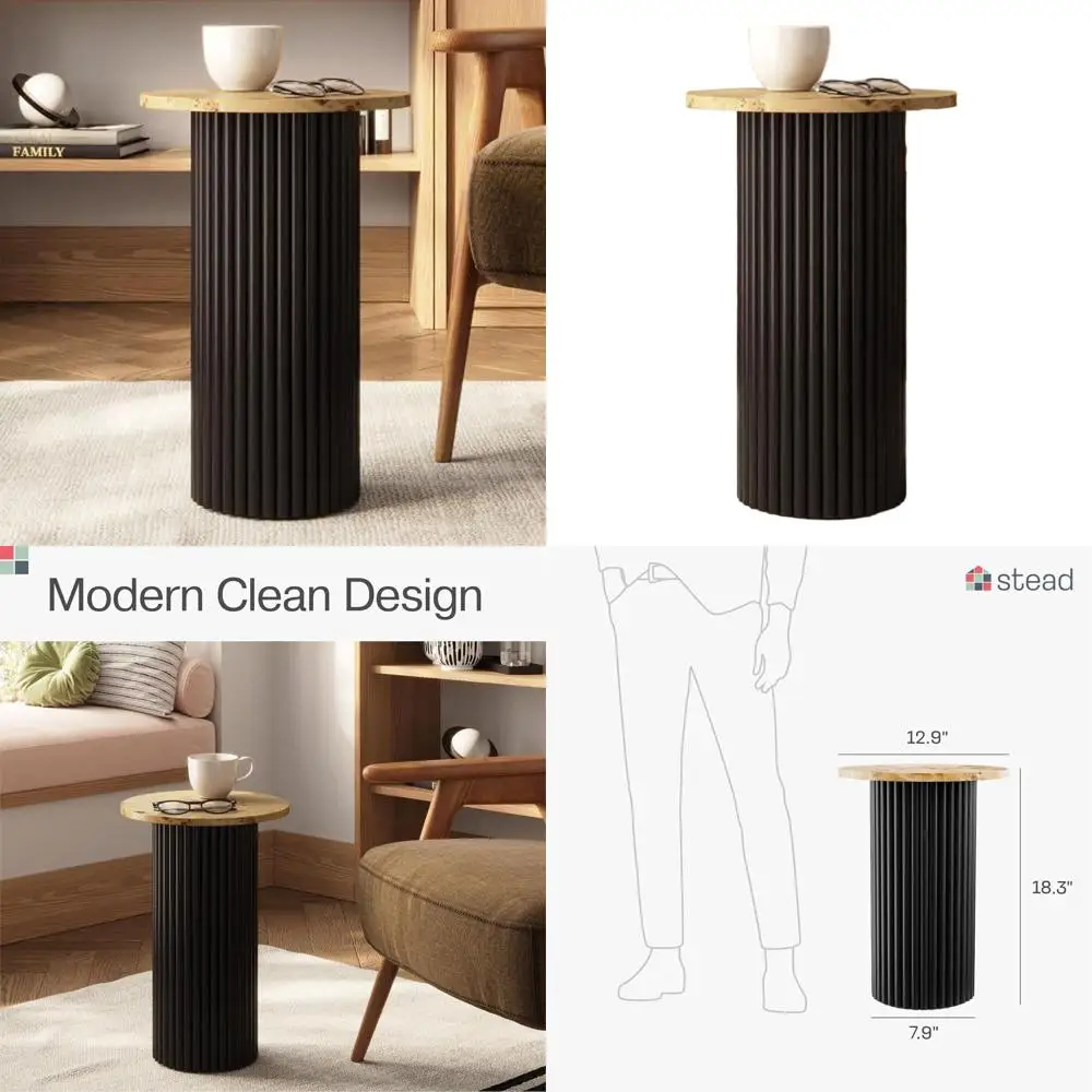 

13-местный компактный современный приставной столик из двухцветного венге и черного дуба для гостиной и спальни