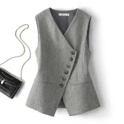 Women's short jacket for spring and autumn 2024, shoulder top, sleeveless vest, vest  colete feminino  coats